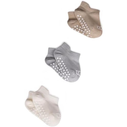 Anti Slip Low Cut Socks With Grips For Babies Infant Toddlers Kids Boys And Girls, Non Skid Ankle Socks