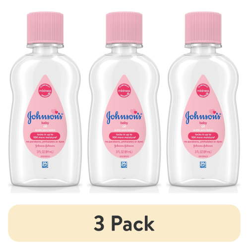 (3 pack) Johnsons Baby Oil, Travel Size, 3.4 fl. oz