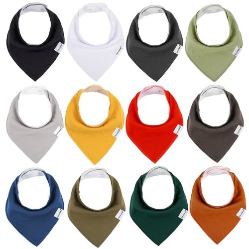 Baby Bibs for Boys & Girls,Baby Bandana Drool Bibs for Teething and Drooling,Super Absorbent Cotton Baby Drool Bibs,10 Pack Solid Colors Bib Set - Classic Set