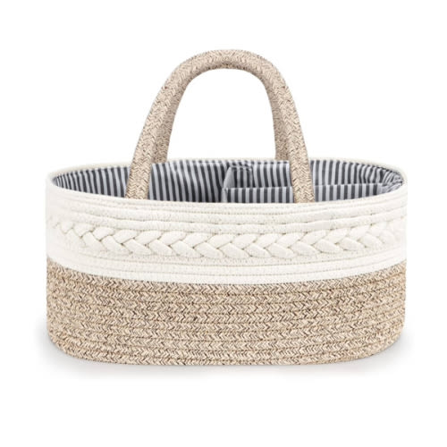 Maliton Diaper Caddy Organizer for Baby, Cotton Rope Baby Gift Basket, Portable Diaper Organizer for changing table, Diaper Nursery Storage Organizer, Baby Shower Gifts for Newborn,baby essentials