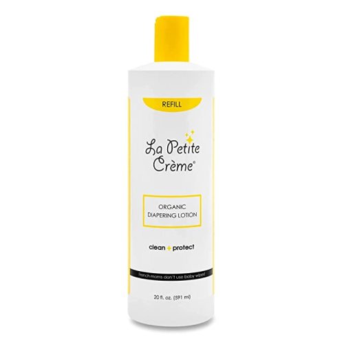 La Petite Creme French Organic Diapering Lotion - Diaper Cream Alternative to Baby Wipes - Gentle Diaper Rash Cream and Skin Cleanser with USDA Certified Organic Ingredients - Baby Essentials (20 oz) - 20 Fl Oz (Pack of 1)