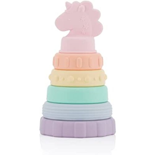 Itzy Ritzy - Itzy Stacker Silicone Stacking and Teething Toy, Unicorn (STACK8390)