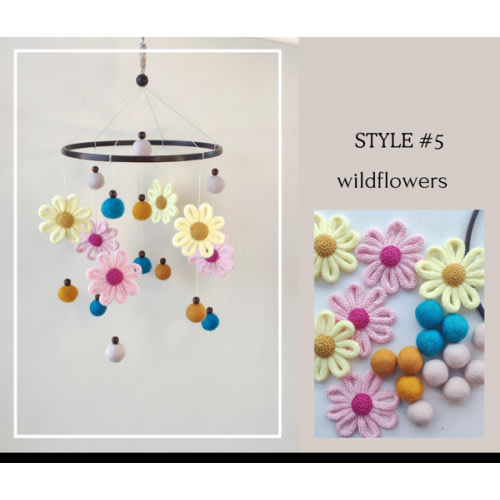 Baby mobile, Flower baby mobile, Baby girl mobile, Baby girl nursery, Daisy nursery, Minimalist baby mobile, You are my sunshine, Mobile
