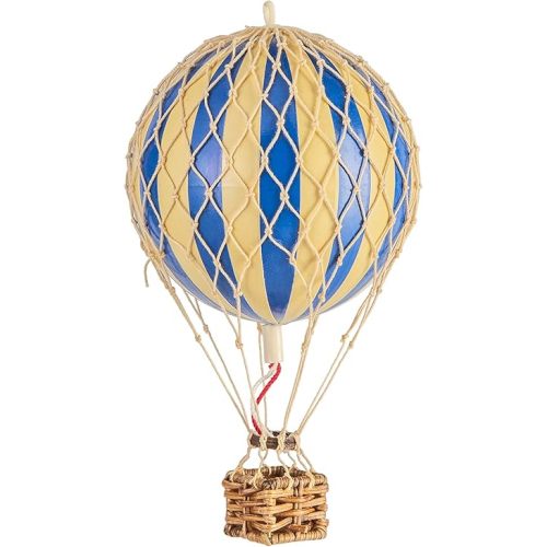Authentic Models, Floating The Skies Air Balloon, Hanging Home Decor - 5.3 Inch Height, Historic Hot Air Balloon Model for Home Decor, Detailed Vintage Decorations to Hang from Ceiling - Blue