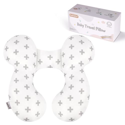 KAKIBLIN Baby Travel Pillow, Baby Neck Pillows for Car Seat, Upgraded Babies Head Pillow, Head and Neck Support Pillow for Car Seat, Pushchair, Travel(Twig)