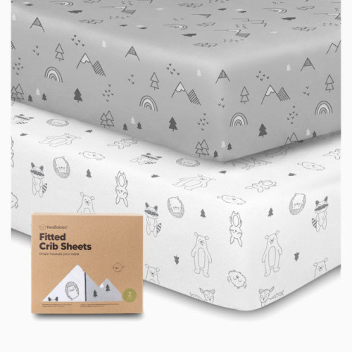 KeaBabies Soothe Fitted Crib Sheets - Woodland, 2
