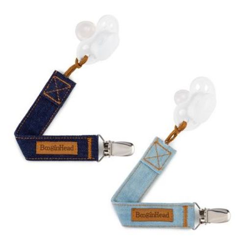 Booginhead 2pk Pacigrip Lux Pacifier Holder - Denim