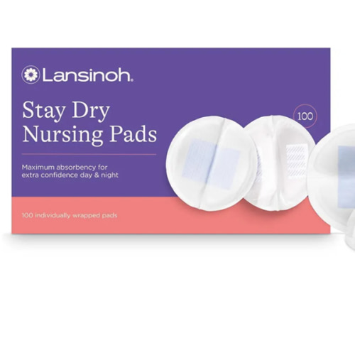 Lansinoh Stay Dry Disposable Nursing Pads, Soft and Super Absorbent Breast Pads, Breastfeeding Essentials for Moms, 100 Count