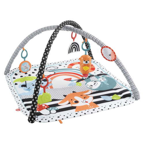 Fisher-Price 3-in-1 Music Glow and Grow Gym Infant Playmat with Lights & Removable Toys