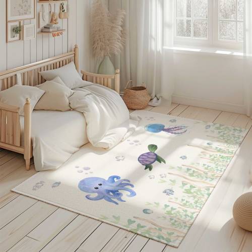 Under the sea Nursery Area Rug | Under the sea carpet | Under the Sea nursery decor | Ocean Area Rug | Kids Bedroom Area Rug