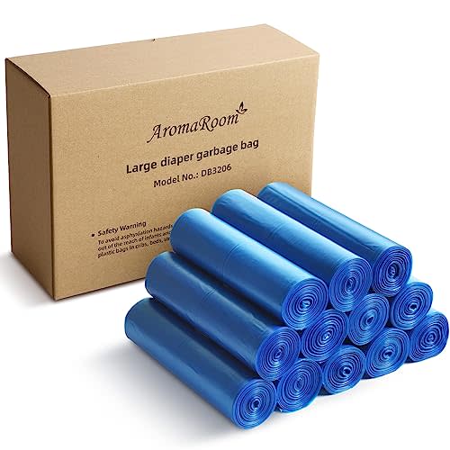 Aroma Room Diaper Pail Refills bag, Leak & Odors Proof Diaper Trash Bags for Newborn Diapers, 432 Count, 12 Rolls (Large Size 6.7"x13")