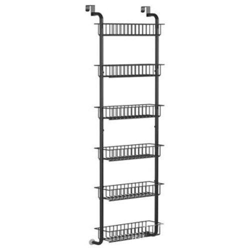 GustoWave 6-Tier Over The Door Pantry Organizer, Pantry Organizer Kitchen Spice Rack Can Organizer Wall Mount Spice Shelf Storage