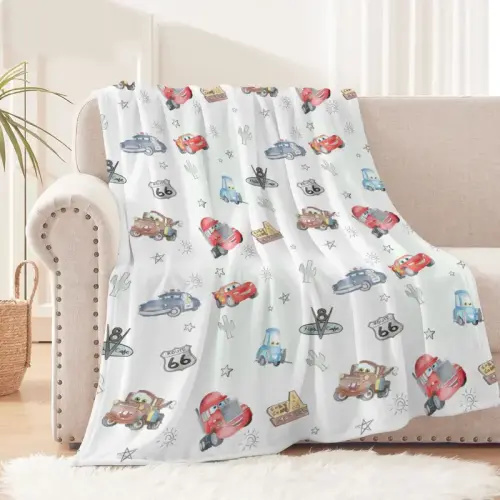 Soft Funny Throw Blanket Route 66 Cars Velveteen Plush Blanket,Lightning - TikTok Shop