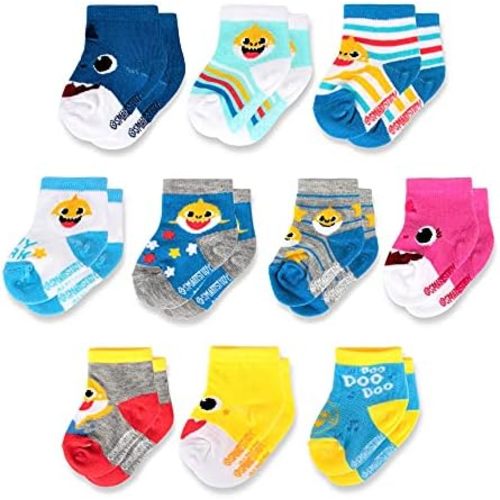 ABG Accessories Girls & Boys Minnie, Mickey Mouse, Baby Shark, Justice League 10-Pack Infant Sock 0-24 Months