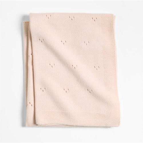 Personalized Pointelle Knit Elegant Pink Baby Stroller Blanket