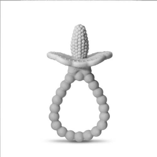 RaZbaby RaZberry Teether Plus 3m+ - BPA Free, Easy-to-Hold, Teething Relief - Grey