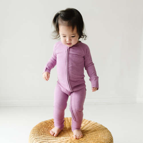 Heather Mulberry Ribbed Zippy