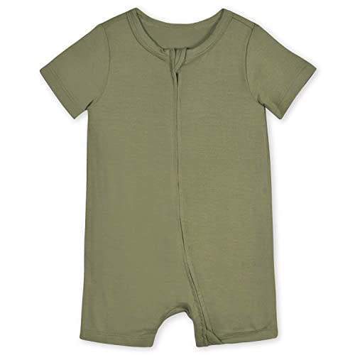 Gerber Baby Buttery-Soft Short Sleeve Romper with Viscose Made with Eucalyptus