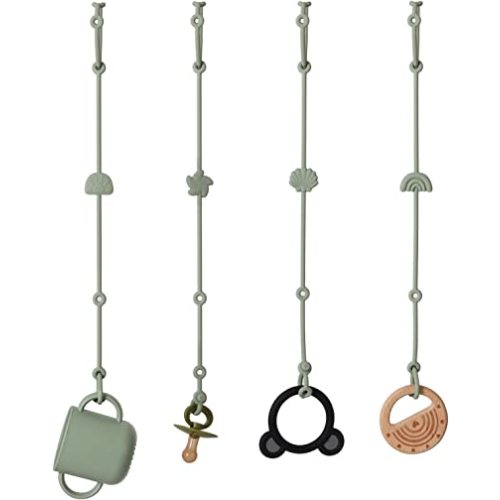 Andy Bear Toy Straps for Baby Toy Safety Straps Silicone High Chair Toys Straps Toddler Bottle Straps for Strollers, High Chair, Cribs, Car Seat, Stroller Accessories, Baby Pacifier Clip-Sage