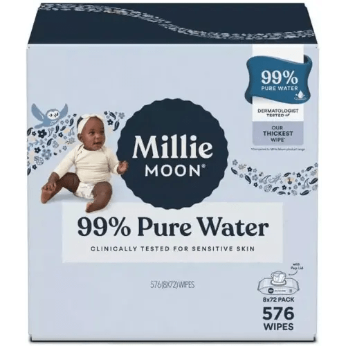 Millie Moon 99% Pure Water Baby Wipe - 576 Count