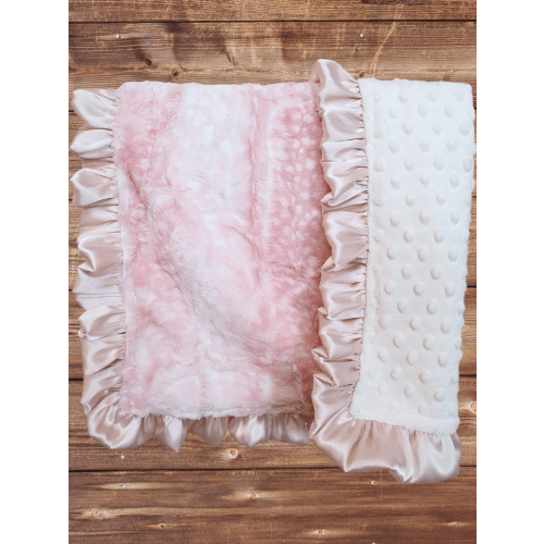 Rosewater Fawn Minky and Ivory Woodland Lovey