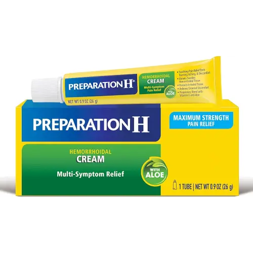 Preparation H Hemorrhoid Symptom Treatment Cream (0.9 Ounce Tube), Maximum Strength Multi-Symptom Pain Relief with Aloe