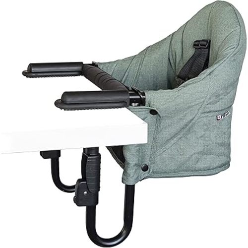 Guzzie+Guss Portable Clip on High Chair for Baby Seat - Folding and Easy Setup for Travel, Home, Restaurants, Picnics - Machine Washable Fabric - Forest Green