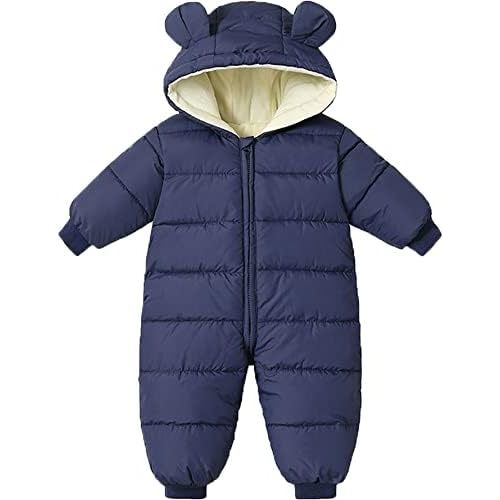 Infant Toddler Snowsuit Cute Baby Bear Suit Newborn Winter Coat Warm Hooded Jumpsuit for Boys Girls