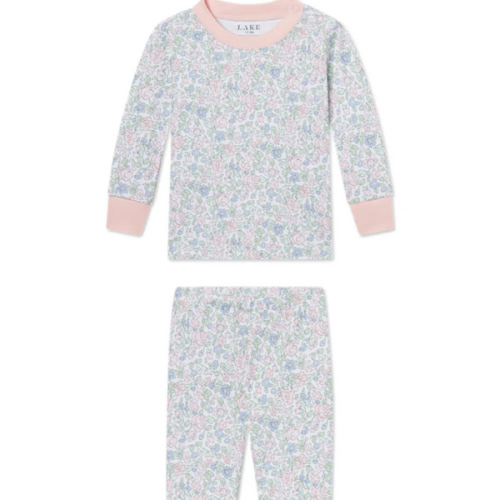 LAKE | Baby | Pima Cotton Pajamas | English Rose Elizabeth Floral Baby Long-Long Set