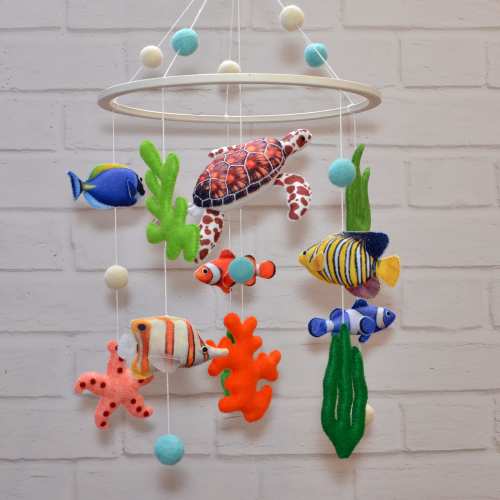 Baby Mobile. Nursery Decor Ocean. Crib Mobile Sea. Hanging Mobile Fish. Nursery Mobile Unisex. Crib Decor Ocean. Crib Decor Sea. Felt Mobile