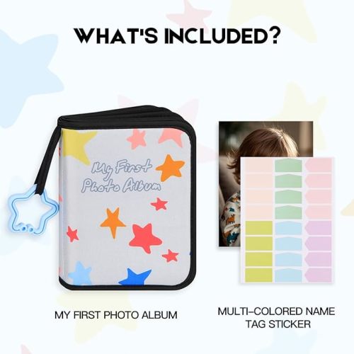 Baby's My First Photo Album for Baby Holds 21 4x6 Photos, Baby Photo Album Soft Cloth Family Book, My First Family Album for 4x6 Baby Shower Kids Toddlers Family Pictures, Toddler Photo Album (Black)