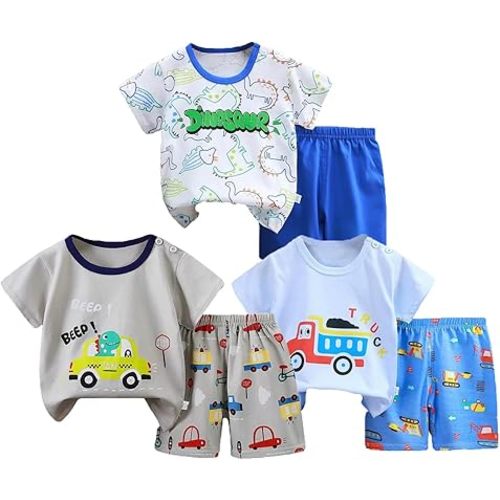 Toddler Baby Boy Clothes for 2t 3t Boys Cute Summer Short Sleeve T-Shirt Tops Shorts Clothes Sets Baby Boy Outfits