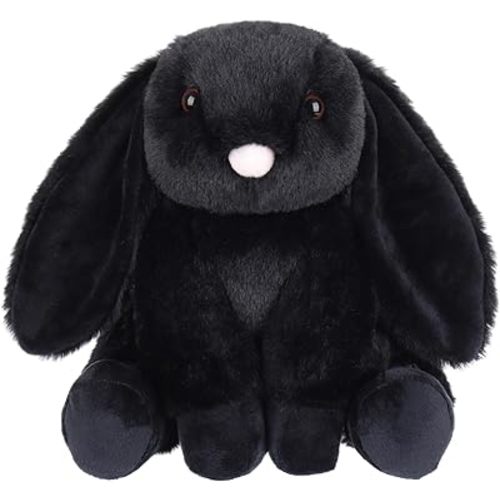 Apricot Lamb Toys Plush Bunny Rabbit Stuffed Animal with Fluffy Soft Ears (Black, Small-8")