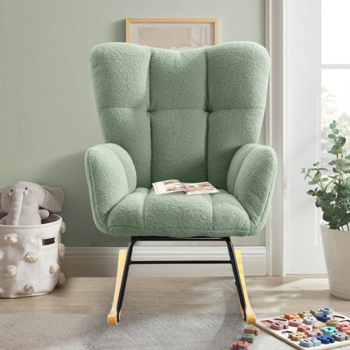 George Oliver Modern Fabric Rocking Chair With Ergonomic Design And Side Pocket | Wayfair