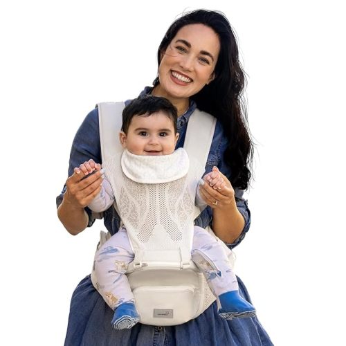 Grownsy Safety-Certified 3D Knit Baby Carrier Newborn to Toddler, Black | Ultra Breathable, Flexible Fit, Plus Size Friendly, Lightweight Baby Carrier With Hipseat, Holds Babies 7-50lbs