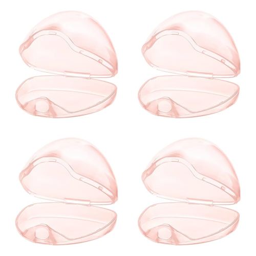Accmor Pacifier Case, Pacifier Holder Case, Pacifier Container for Travel, BPA Free,Transparent Pink, 4 Pack