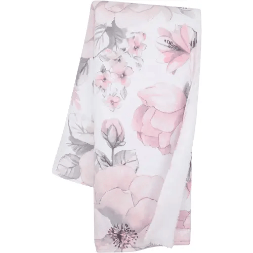 Lambs & Ivy Botanical Baby Watercolor Floral Pink Fleece Baby Blanket