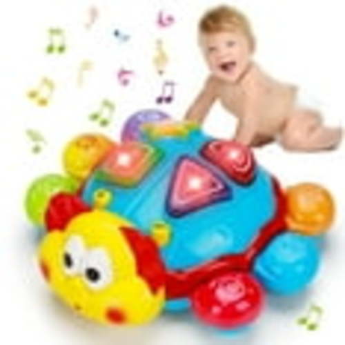 Baby Crawling Walking Musical Toy Spanish English Bilingual Learning Toys for Babies 6 to 12 12-18 Months Light Up Infant Toys 3-6 7 8 9 10 Month Gift for 1 Year Old Boy Girl Ladybug Tummy Time Toys