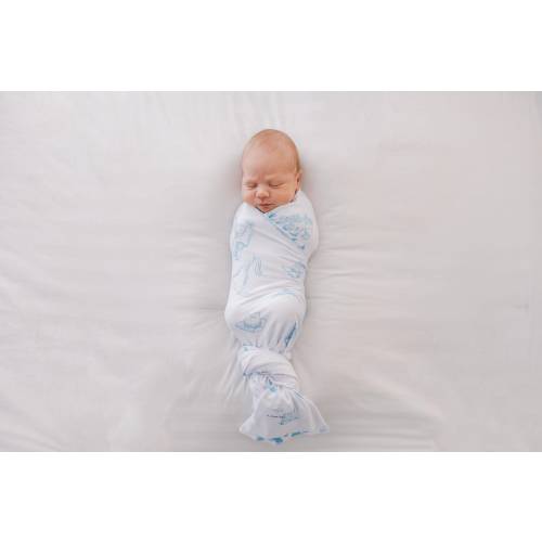 Personalized Baby Swaddle Blanket: Western Cowboy Print, Stretchy Knit