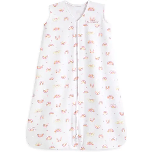 HALO SleepSack, 100% Cotton Wearable Blanket, Swaddle Transition Sleeping Bag, TOG 0.5, Sunshine Rainbows, Large