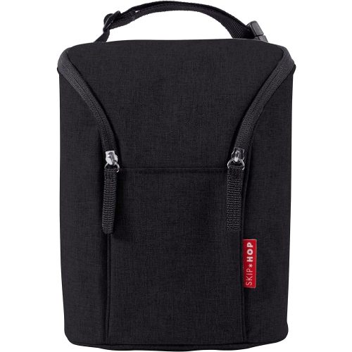 Skip Hop Baby Breastmilk Cooler Insulated Bottle Bag, Grab & Go, Chevron - Black