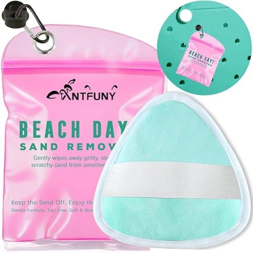 Triangle Sand Remover for Beach Sandproof Cleaner Eraser Wipe Off Mitt Duster Cup Holder Game Toy Cruise Ship Accessories Summer Vacation Must Have Hawaii Trip Essential Honeymoon Gift Family Towel