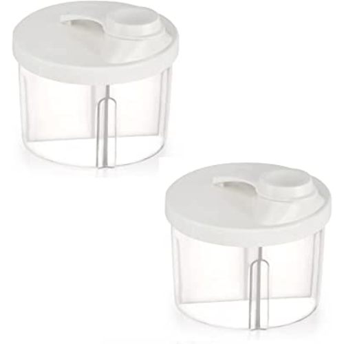 Accmor Baby Formula Dispenser On The Go, Non-Spill Rotating Four-Compartment Formula Container to Go, Milk Powder Kids Snack Container for Infant Toddler Travel Outdoor, White, 2 Pack