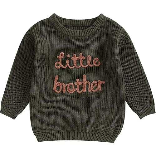Big Brother Little Brother Matching Outfits Toddler Baby Boy Knit Sweater Romper Fall Winter Clothes