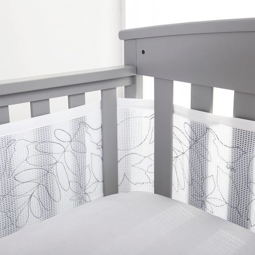 BreathableBaby Breathable Mesh Liner for Full-Size Cribs, Deluxe 4mm Mesh, Feathered Friends (Size 4FS Covers 3 or 4 Sides)