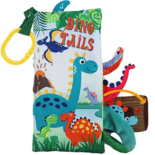 Dinosaur Baby Books 0-6 Months,Crinkle Cloth Books for Babies,Infant Tummy Time Toy Touch Feel Baby Book Toys 0-3-6-12-18 Months, Toddlers, Interactive Sensory Toys, Shower Baby Gifts for Boys Girls