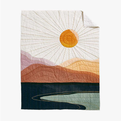 Peruvian Travel Organic Cotton Sunrise Kids Twin Quilt