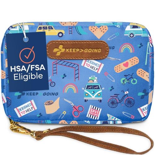 KeepGoing Travel First Aid Kit for Kids – 130 Pc. for Car, Home, Purse, Diaper Bag & Backpack with Latex-Free Bandages - Mini First Aid Kit Travel Size TSA-Approved