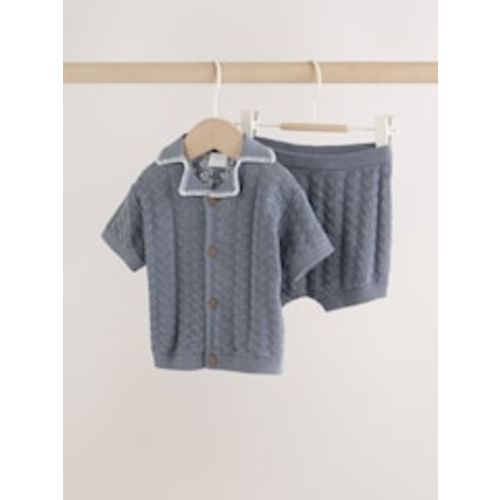 Buy Blue Knitted Top and Shorts Baby Set (0mths-2yrs) from Next USA