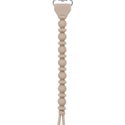 Itzy Ritzy Silicone Pacifier Clip; 100% Silicone Pacifier Strap with Clip Keeps Pacifiers, Teethers & Small Toys in Place; Features One-Piece Design & Silicone Cord, Toast